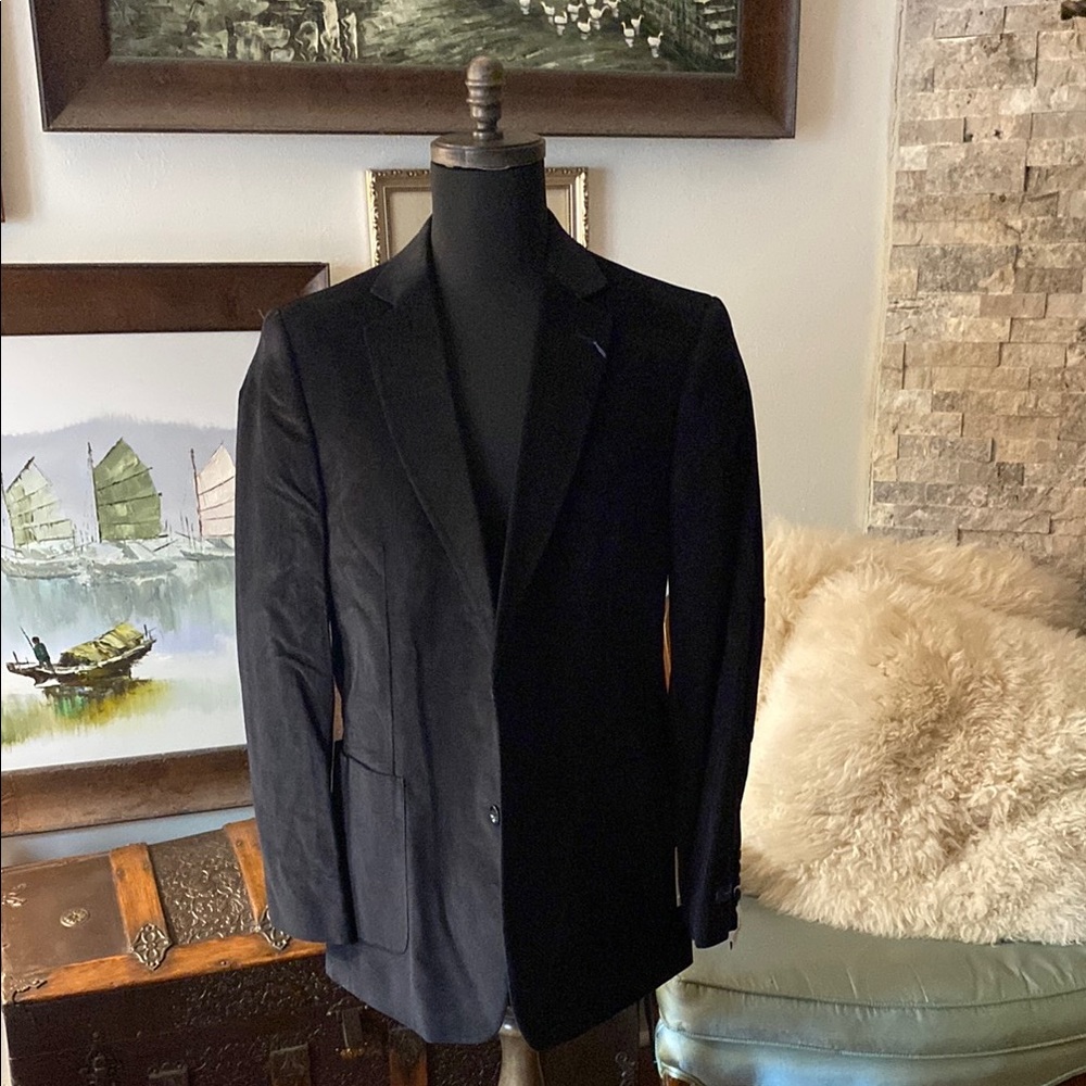 Stafford Black Sport Coat Classic Tailored Blazer